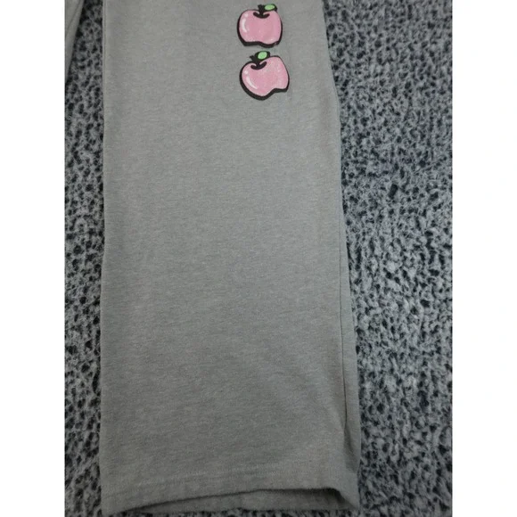 Hello Kitty Sanrio Gray Wide Leg Sweatpants Glitter Apple Graphic Womens Medium - Picture 4 of 9
